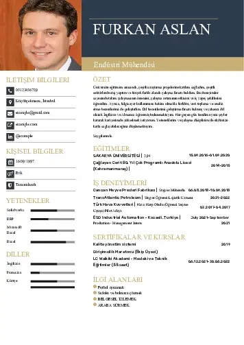 Endüstri Mühendisi CV Örnekleri cv indir